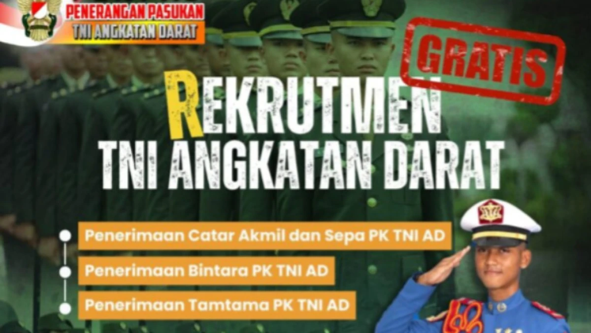 Cara Pendaftaran Penerimaan TNI AD PK 2025, Beserta Link Resmi