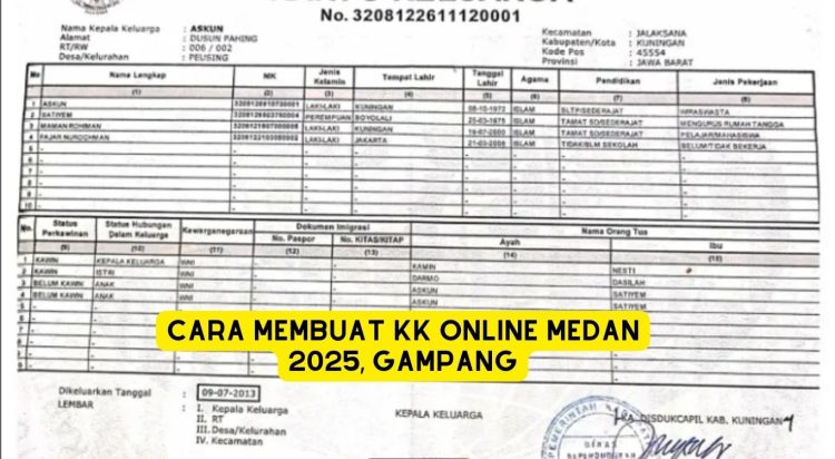 Cara Membuat KK Online Medan 2025, Gampang