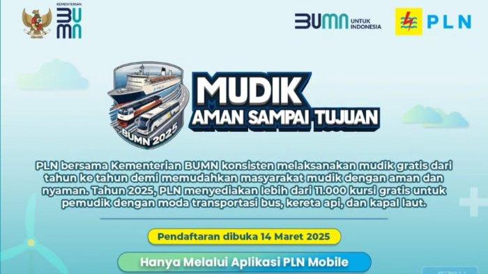 Daftar Mudik Gratis PLN 2025: Kuota 11.000, Pendaftaran Dimulai Hari Ini