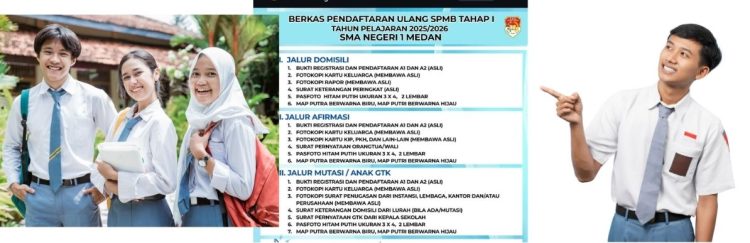Cek Berkas Daftar Ulang SPMB Tahap 1 di SMA Negeri 1 Medan 2025 Mulai 2-4 Juni