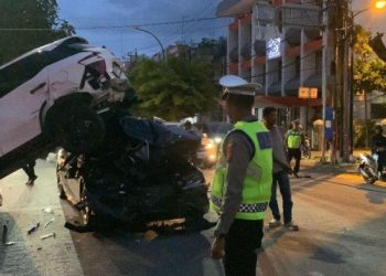 Tabrakan Beruntun di Medan Libatkan 10 Kendaraan, Sopir Mobil Listrik Dalam Pemeriksaan