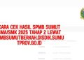 Cara Cek Hasil SPMB Sumut SMASMK 2025 Tahap 2 Lewat spmbsumutberkah.disdik.sumutprov.go.id
