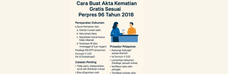Cara Buat Akta Kematian Gratis Sesuai Perpres 96 Tahun 2018