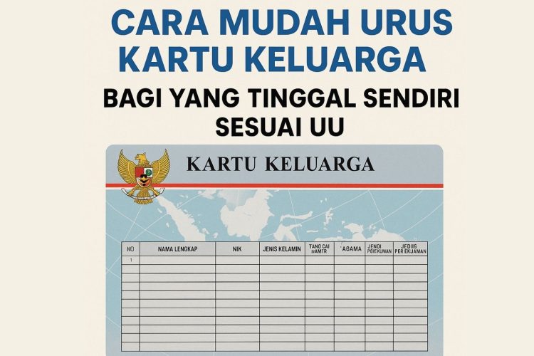 Cara Mudah Urus Kartu Keluarga Bagi yang Tinggal Sendiri Sesuai UU