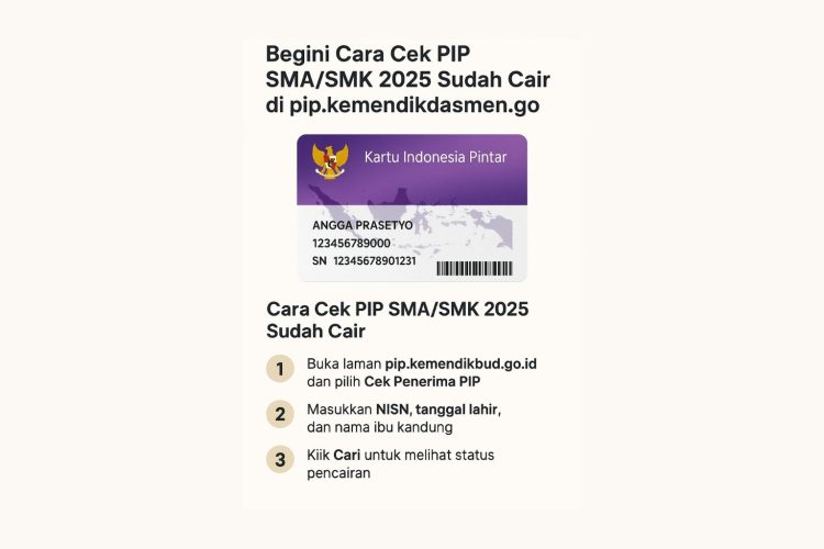 Begini Cara Cek PIP SMA SMK 2025 Sudah Cair di pip.kemendikdasmen.go.id