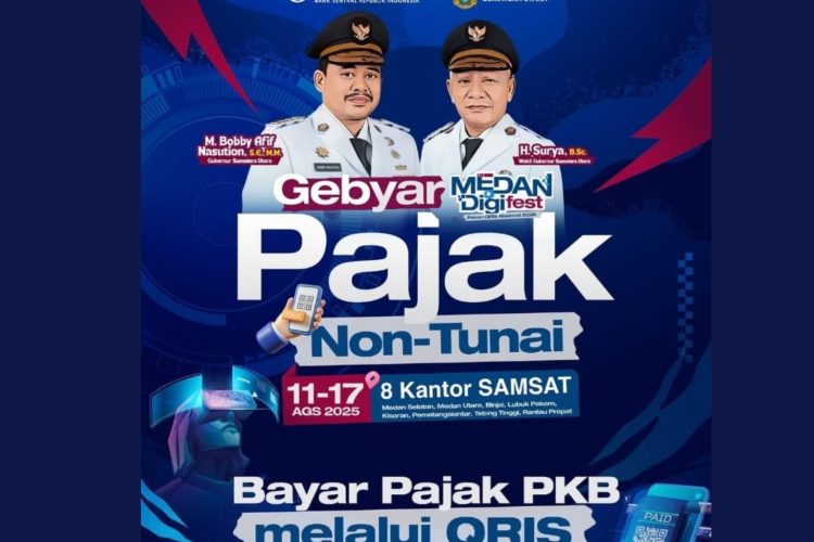 Gebyar Pajak Non-Tunai Serentak di 8 SAMSAT Sumut, Bayar PKB Pakai QRIS