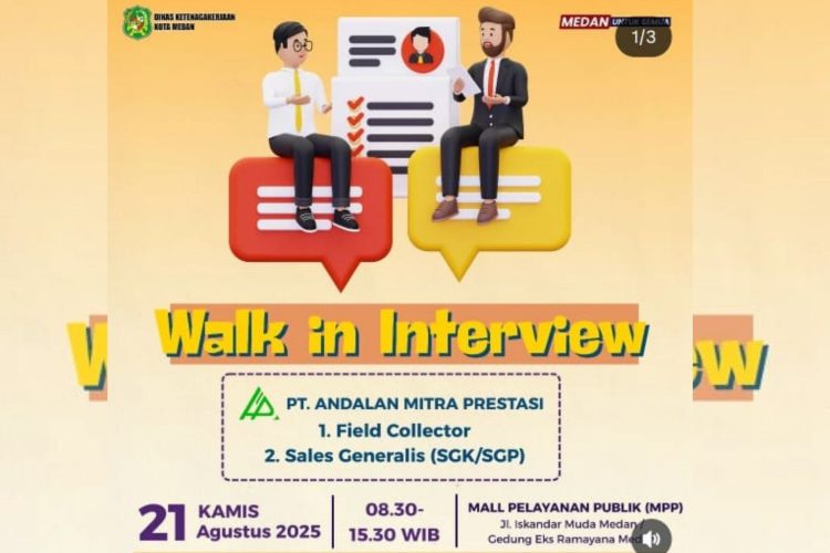 PT Andalan Mitra Prestasi Medan Buka Walk-in Interview 21 Agustus 2025, Cek Syaratnya