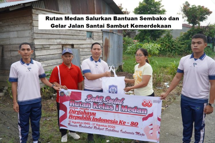 Rutan Medan Salurkan Bantuan Sembako dan Gelar Jalan Santai Sambut Kemerdekaan