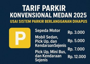 Tarif Parkir Konvensional Medan 2025 Usai Sistem Parkir Berlangganan Dihapus