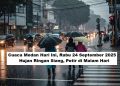 Cuaca Medan Hari Ini, Rabu 24 September 2025: Hujan Ringan Siang, Petir di Malam Hari
