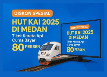 Diskon Spesial HUT KAI 2025 di Medan, Tiket Kereta Api Cuma Bayar 80 Persen