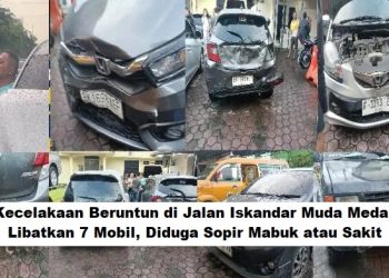 Kecelakaan Beruntun di Jalan Iskandar Muda Medan Libatkan 7 Mobil, Diduga Sopir Mabuk atau Sakit