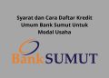 Syarat dan Cara Daftar Kredit Umum Bank Sumut Untuk Modal Usaha