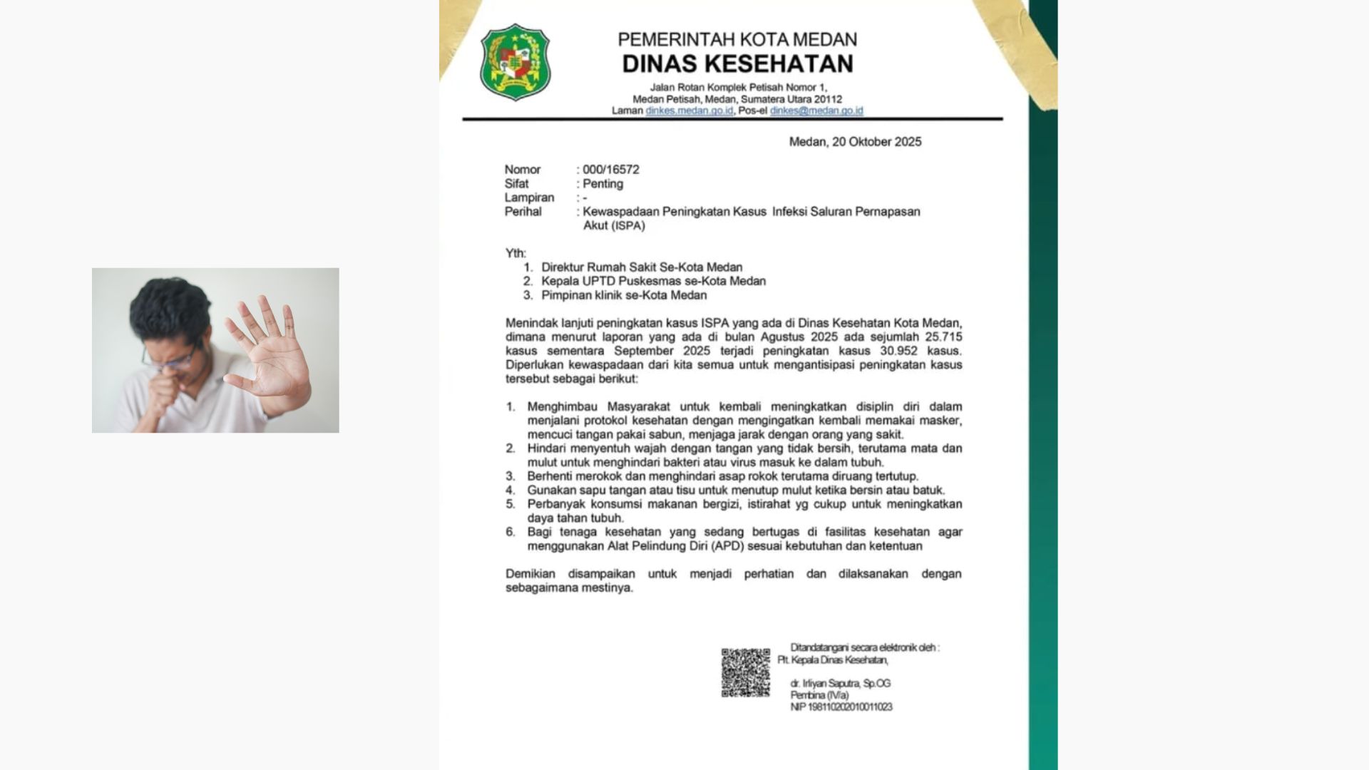 Lonjakan Kasus ISPA di Medan Oktober 2025, Ini 7 Langkah Perlindungan Oleh Dinas Kesehatan