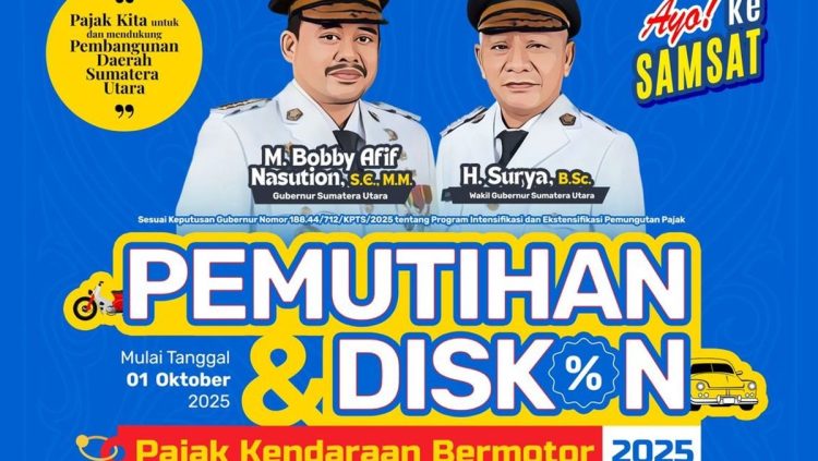 Pemprov Sumut Luncurkan Program Pemutihan dan Diskon Pajak Kendaraan Bermotor 2025