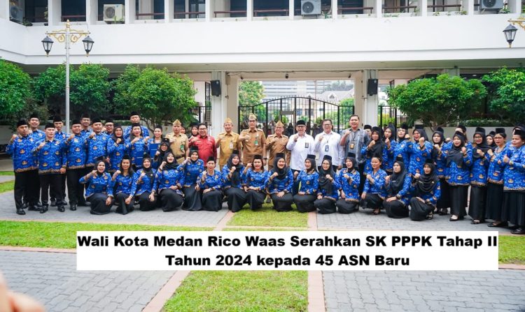 Wali Kota Medan Rico Waas Serahkan SK PPPK Tahap II Tahun 2024 kepada 45 ASN Baru