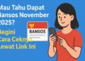 Mau Tahu Dapat Bansos November 2025 Begini Cara Ceknya Lewat Link Ini