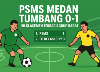 PSMS Medan Tumbang 0-1 dari FC Bekasi City, Ini Klasemen Terbaru Grup Barat