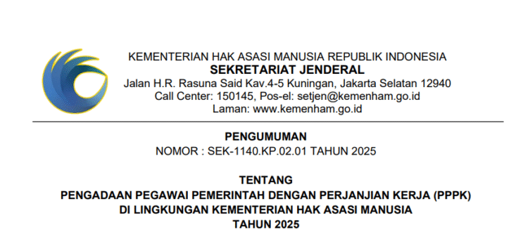 Rekrutmen PPPK Kementerian HAM Resmi Dibuka, Ini Formasi dan Jurusan yang Dibutuhkan