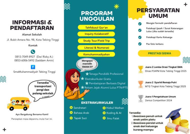 SMA Muhammadiyah 21 Tebing Tinggi Buka Penerimaan Murid Baru 2026/2027